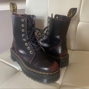 Dr. Martens Jadon Leather Boots Cherry Red Arcadia